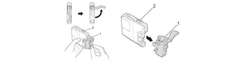 Instruktion hur du förbereder den nya bläckpatronen för Brother DCP-J562DW skrivaren